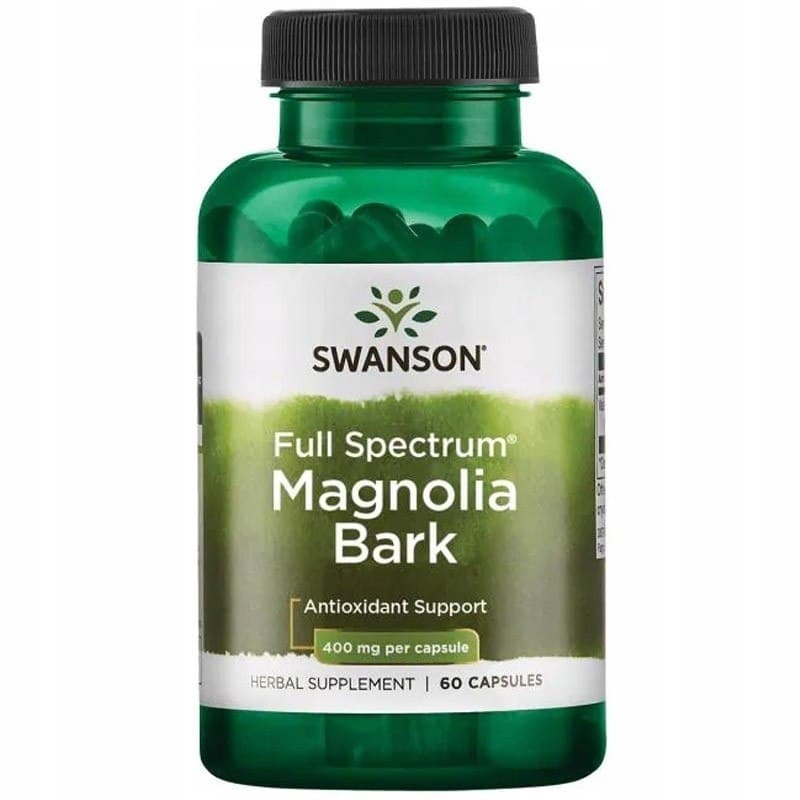 Swanson Full Spectrum Magnolia Bark 400mg - 60 kapsułek – Swanson opakowanie