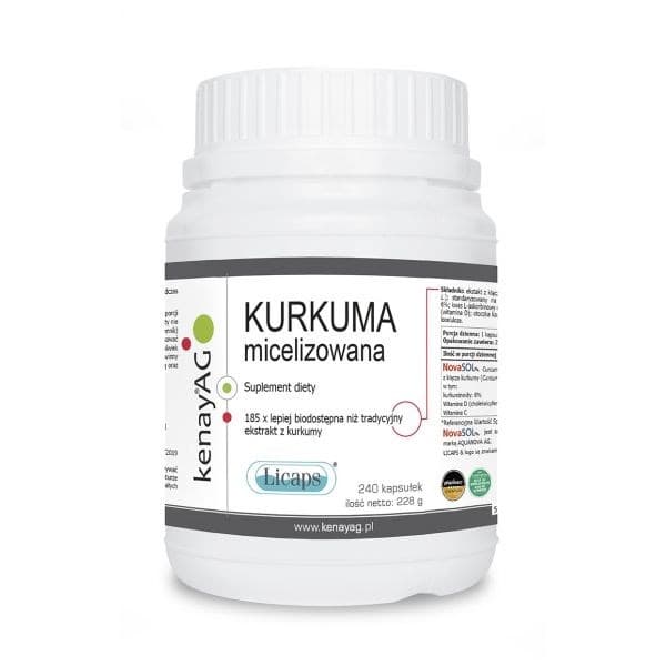 Kenay - Kurkuma (Micellär) mit Vitamin C & D - 240 Caps – Kenay Verpackung