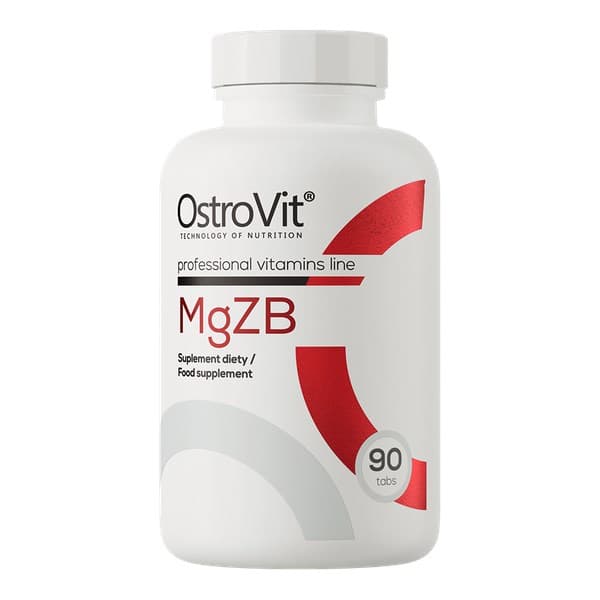 OstroVit Magnesium Zinc B - 375 mg magnesium, 15 mg zink & vitamin B6, 90 tabletter – OstroVit förpackning