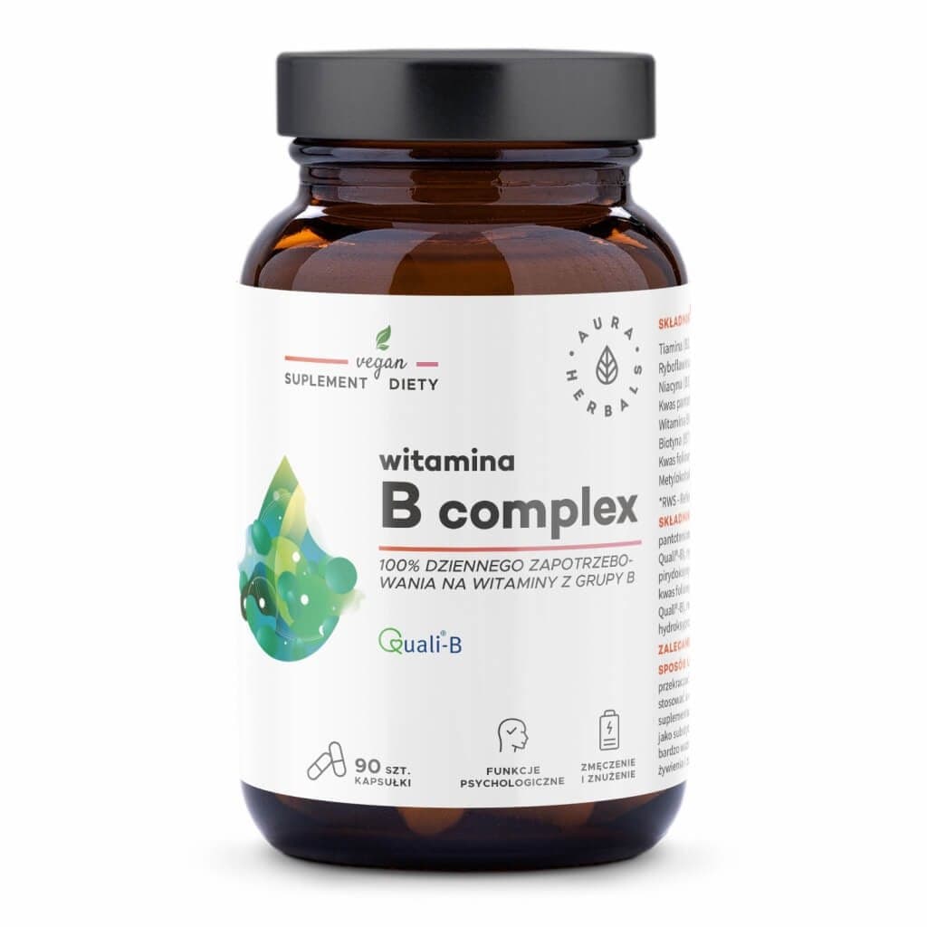 Aura Herbals - Vitamin B Complex 60 capsules – Aura Herbals emballage
