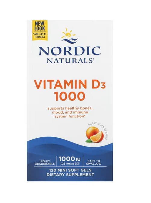 Nordic Naturals - Vitamin D3, 1000IU Orange - 120 Sgels – Nordic Naturals förpackning
