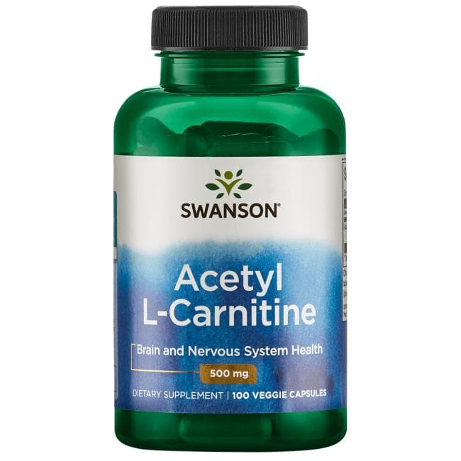 Swanson Acetyl L-Carnitine 500mg 100 vegetabilske kapsler – Swanson embalagem