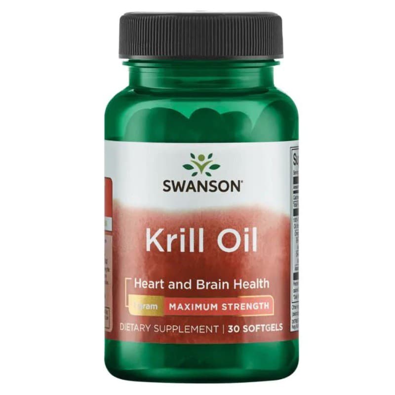 Swanson Krillolja Heart And Brain Health Maximum Strength 30 Kapslar – Swanson förpackning