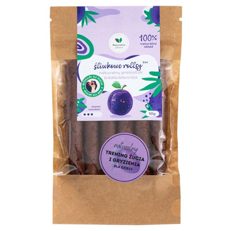 Naturalnie Zdrowi Ciruelas en rollo con inulina 50 g – Naturalnie Zdrowi empaque