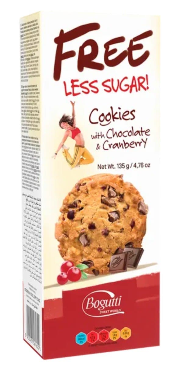 BOGUTTI Cranberry-Kekse ohne Zucker 135 g – Boguini Verpackung