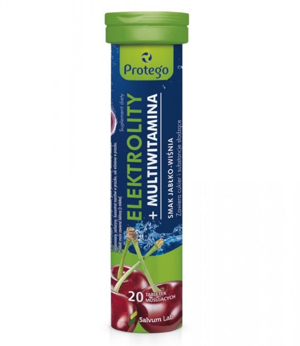 Protego Elektrolity+ Multivitamine appel-kers 20 bruisTabletten | Salvum Lab