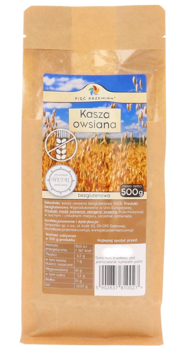 Pięć Przemian - Glutenfri Havrekærner 500g