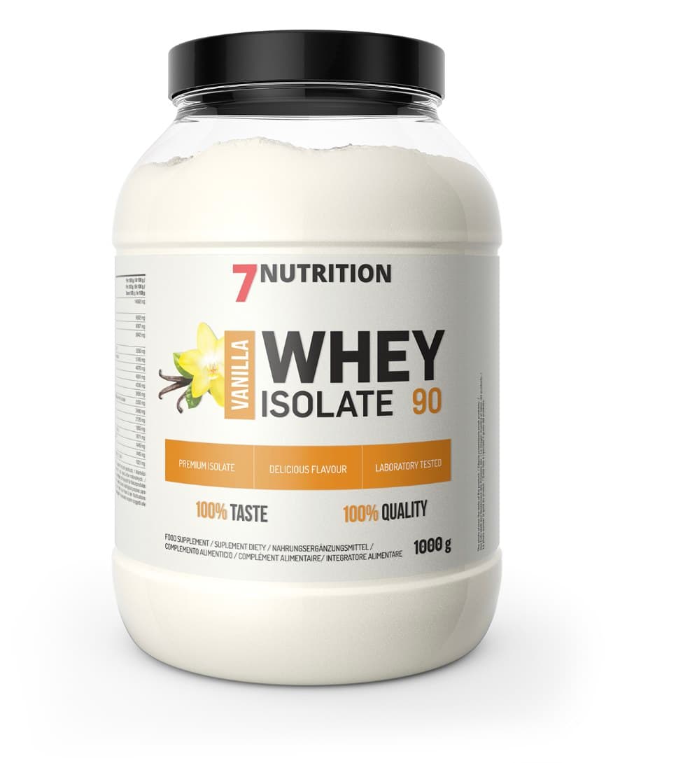 7Nutrition Whey Isolate 90 1 kg vaniljesmag – 7 Nutrition emballage
