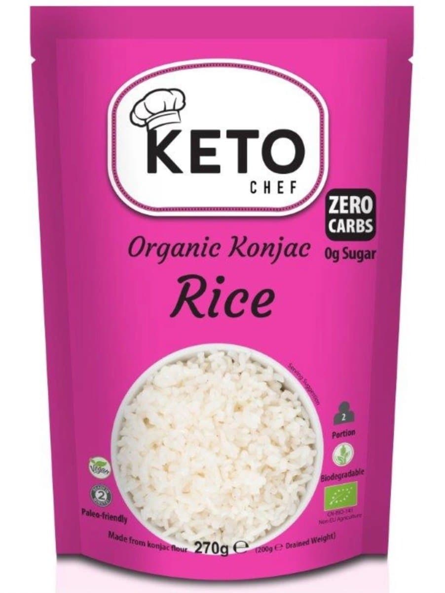 Bio Planet Keto Chef Makaron Konjac Kształt Ryżu Bezglutenowy BIO 270 g – Keto Chef verpakking