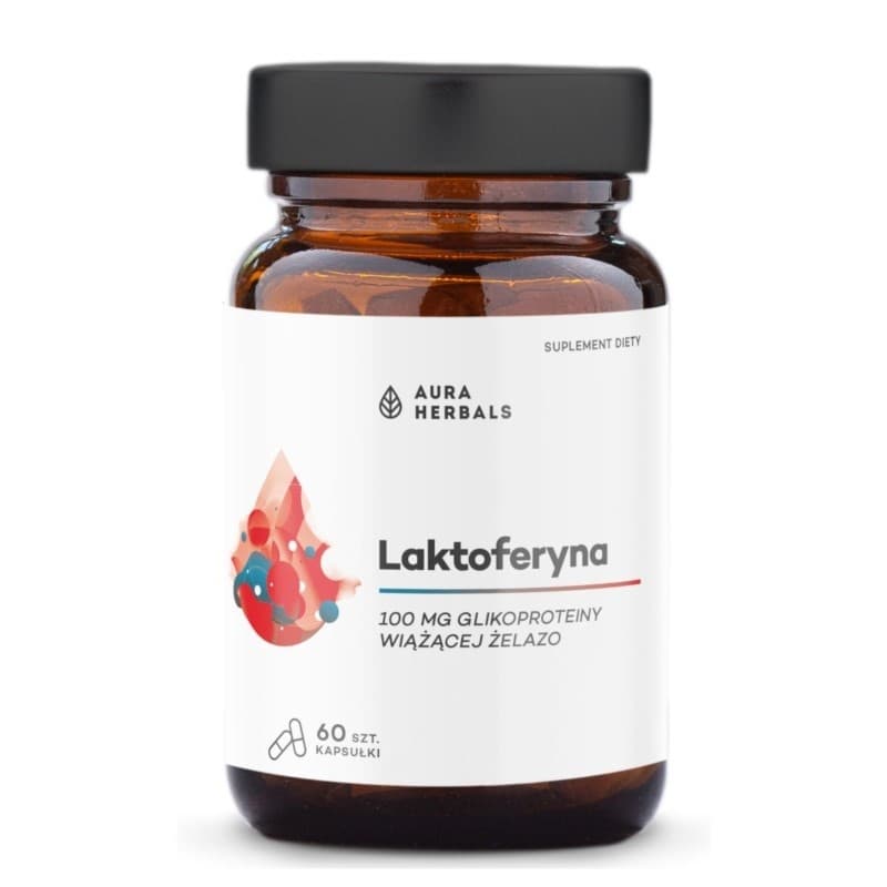 Aura Herbals - Lactoferrin 100mg - 60 kapslar – Aura Herbals empaque