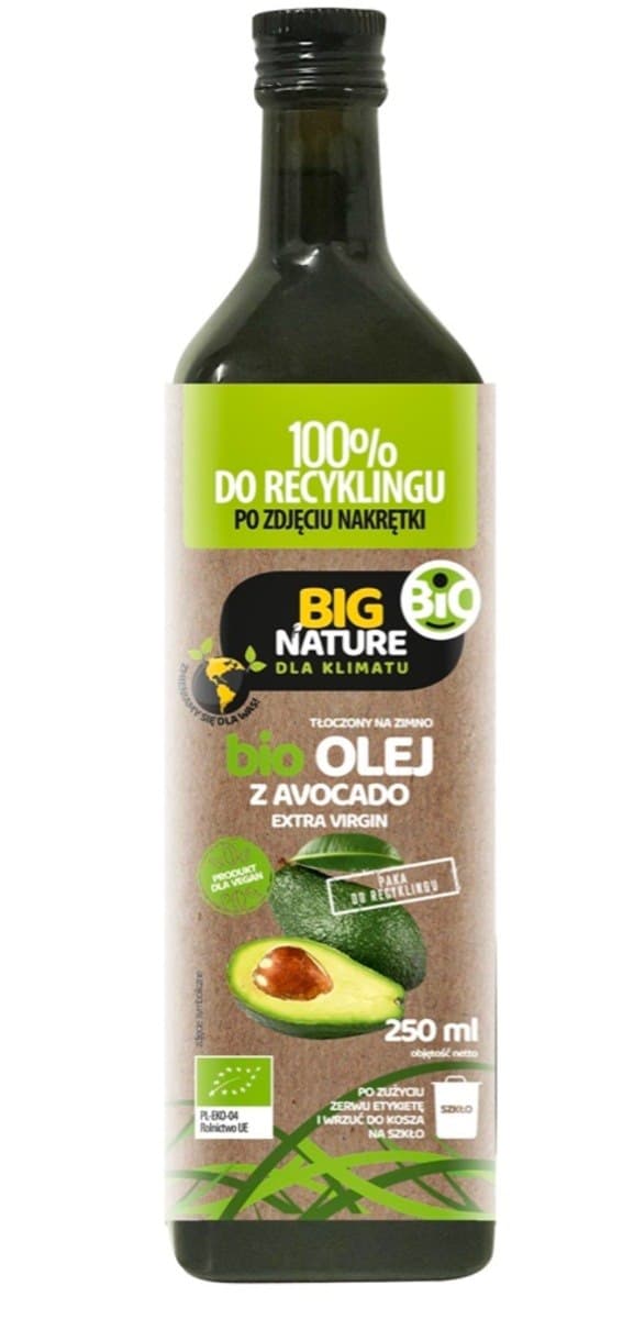 Big Nature - Aceite de Aguacate Prensado en Frío Orgánico 250ml – Big Nature empaque