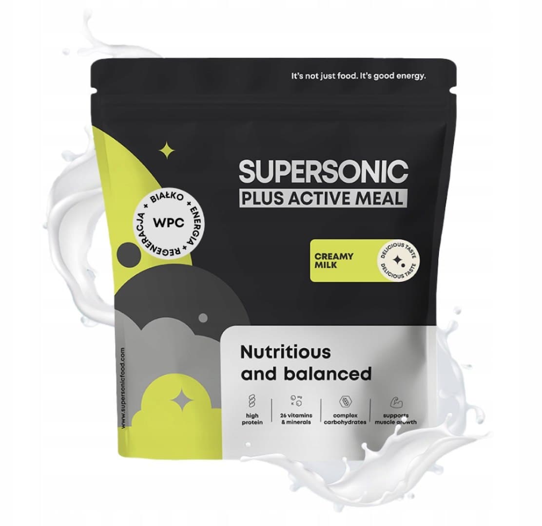 SUPERSONIC Food Powder PLUS ACTIVE MEAL 1000 g – SUPERSONIC förpackning