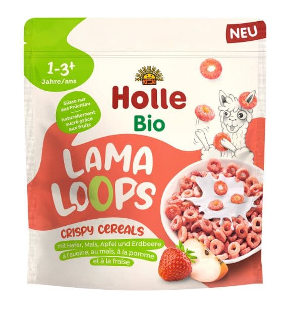 Holle Anelli di cereali mela e fragola Lama senza zucchero da 1 anno BIO 125 g