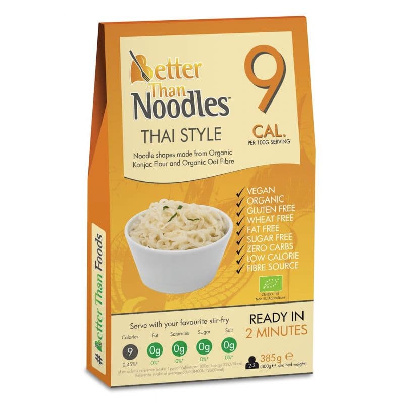 Better Than Foods Makaron Konjac Kształt Ryżu Bezglutenowy BIO 385g | Bio Planet – Better Than Noodles verpakking