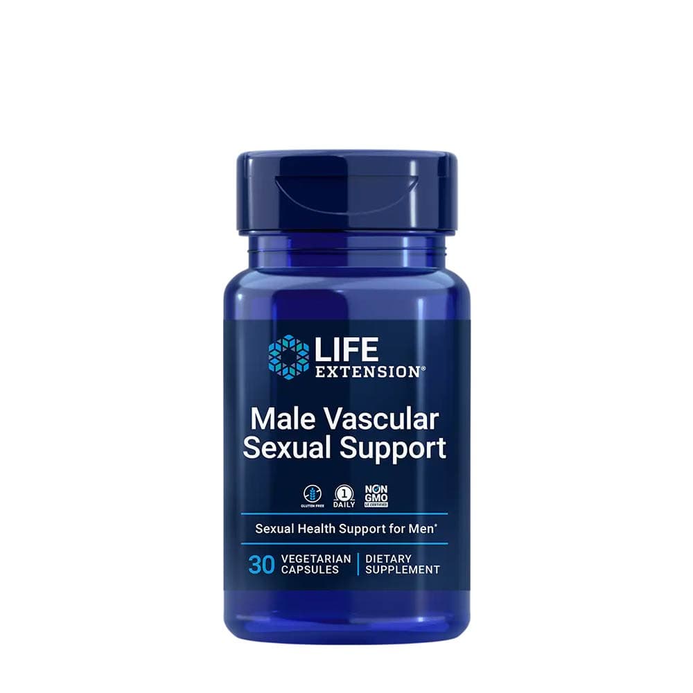 Life Extension Male Vascular Sexual Support 100 mg - 30 vegetariska kapslar – Life Extension förpackning