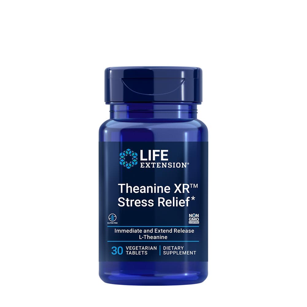 Life Extension Theanine XR Stress Relief 400 mg - 30 comprimidos – Life Extension embalagem