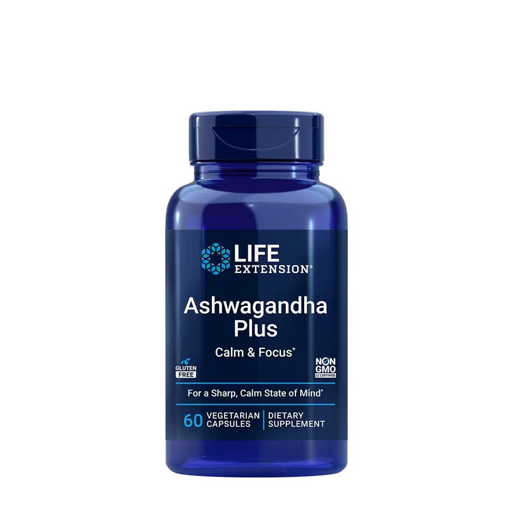 Life Extension Ashwagandha Plus Calm & Focus 60 Vcaps – Life Extension embalagem