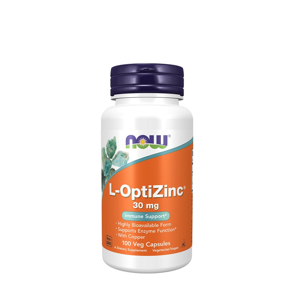 NOW Foods - L-OptiZinc - 100 Capsules – NOW Foods packaging