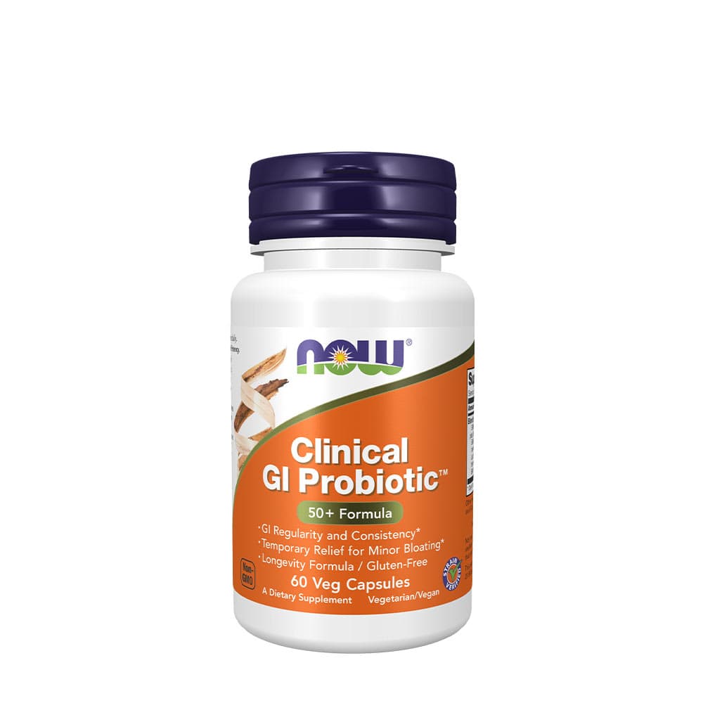 NOW Foods Clinical GI Probiotic 50+ 60 Vcaps – NOW Foods embalagem