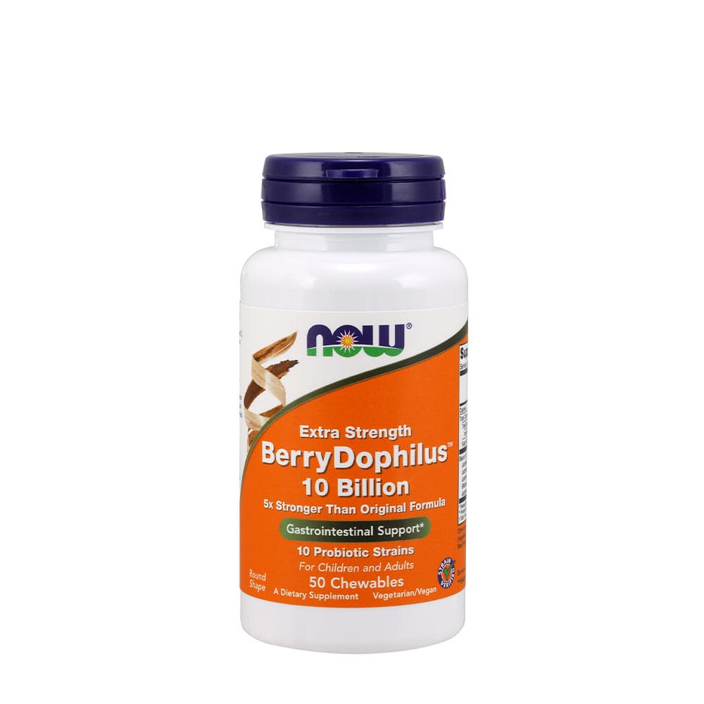NOW Foods - BerryDophilus 10 Billion, tyggetabletter, 50 stk – NOW Foods embalagem