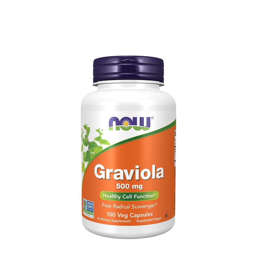 NOW Foods - Graviola - 500mg - 100 Vcaps – NOW Foods förpackning