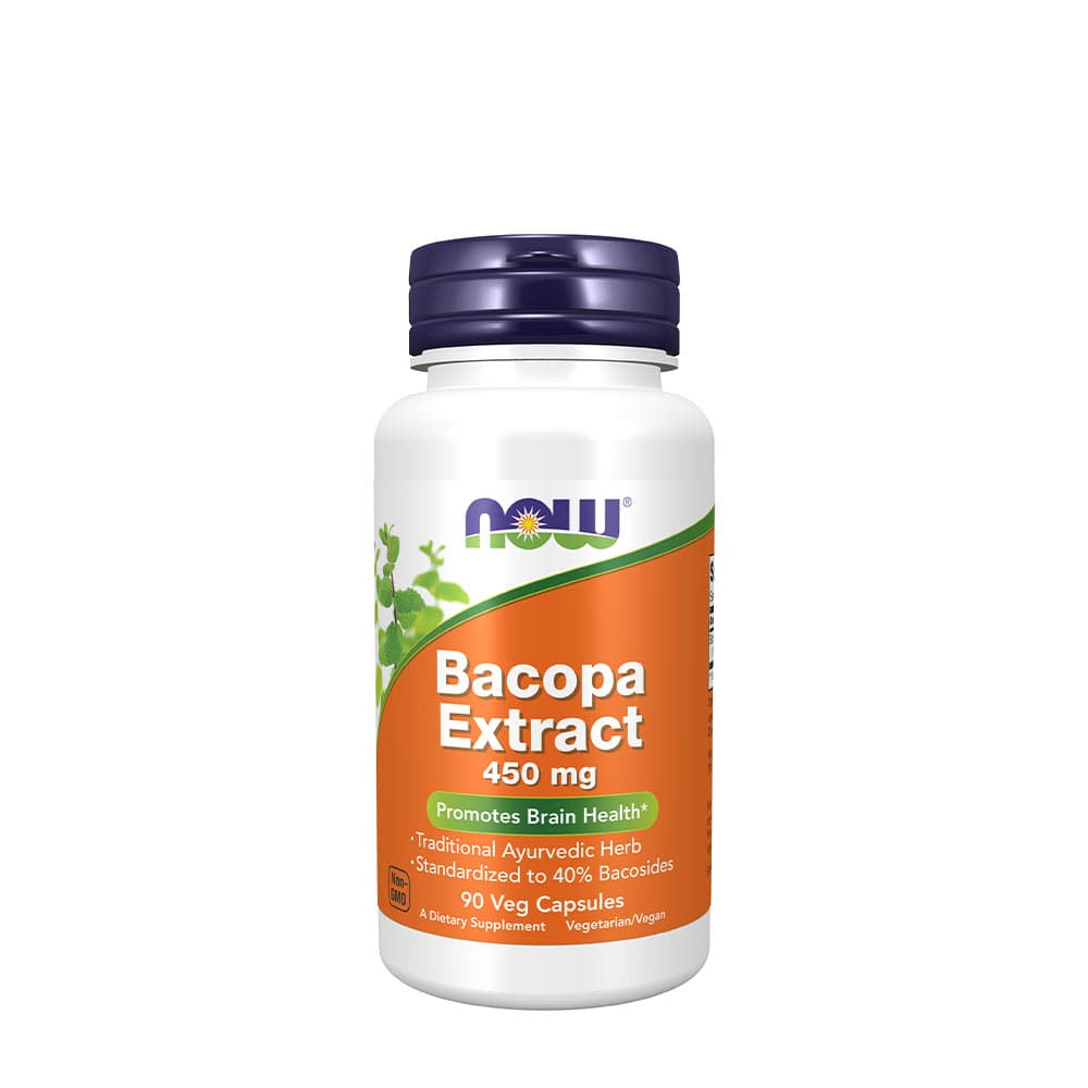 NOW Foods Bacopa Extract 450 mg kapslar – NOW Foods förpackning