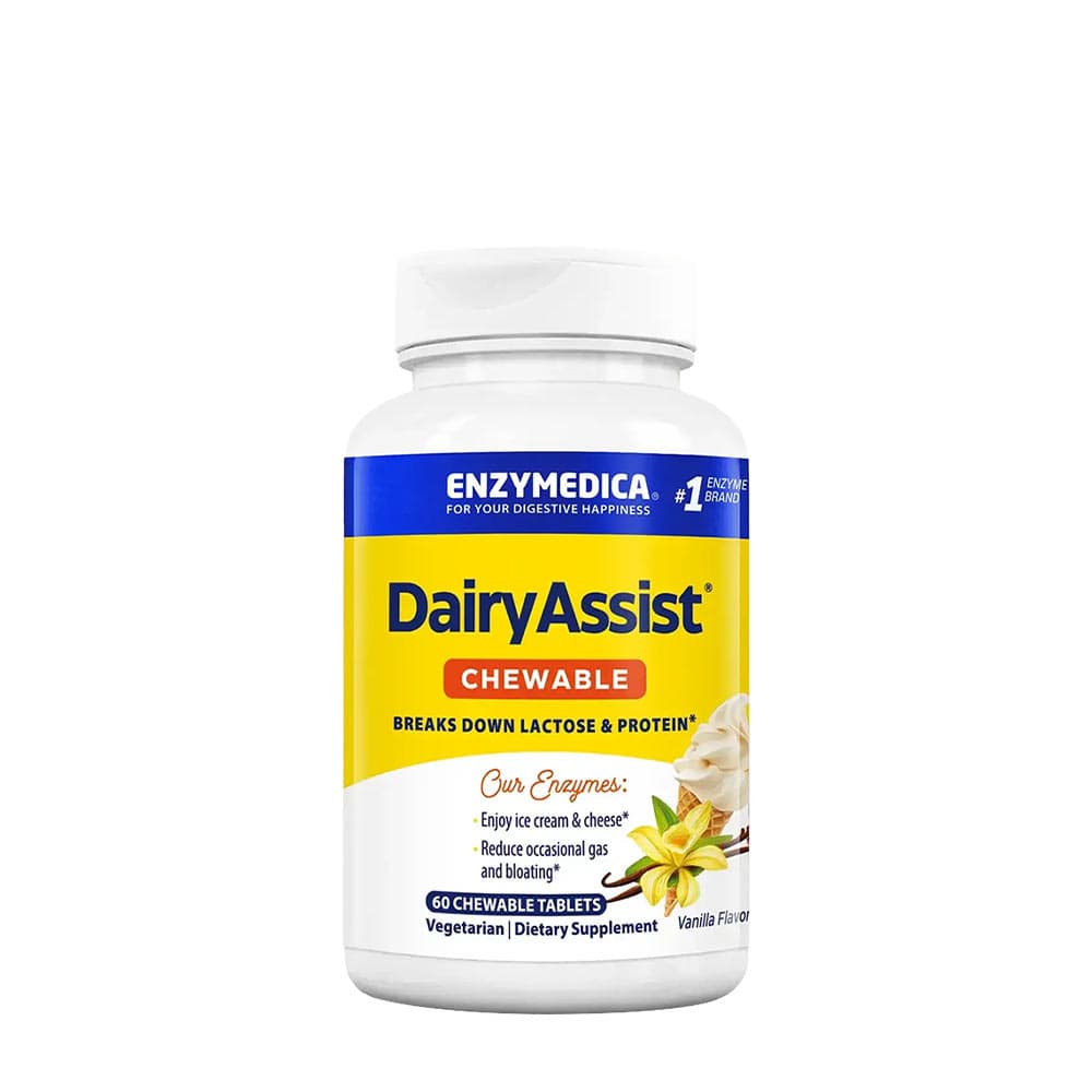 Enzymedica DairyAssist® Chewable - Vainilla - 60 tabletas masticables – Enzymedica empaque
