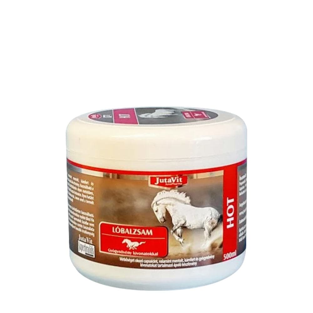 Jutavit Horse Balm Hot - Värmande muskelbalm 500ml – Jutavit förpackning