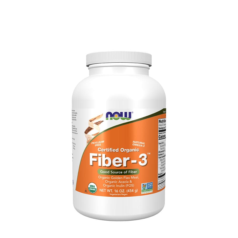 Now Foods - Fiber-3 Organic - 454g – NOW Foods packaging