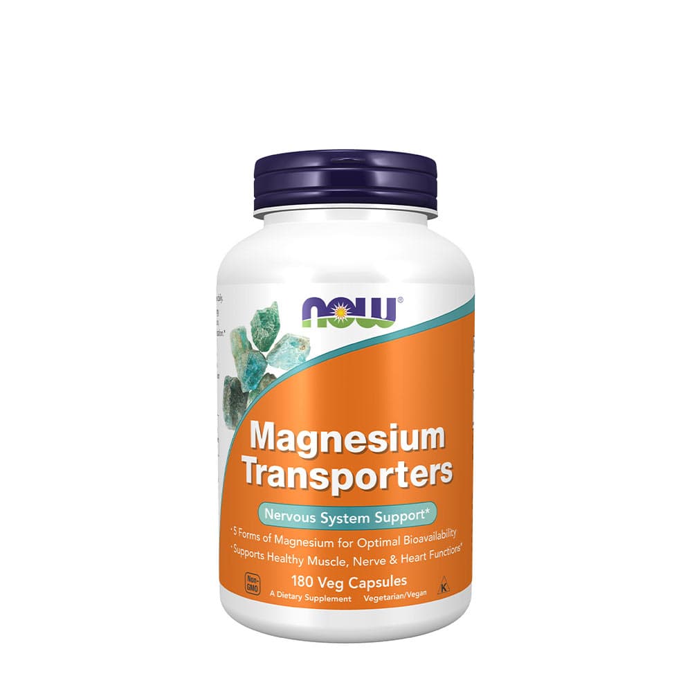 Now Foods - Magnesium Transporters 120 mg - 180 capsule vegetali – NOW Foods confezione