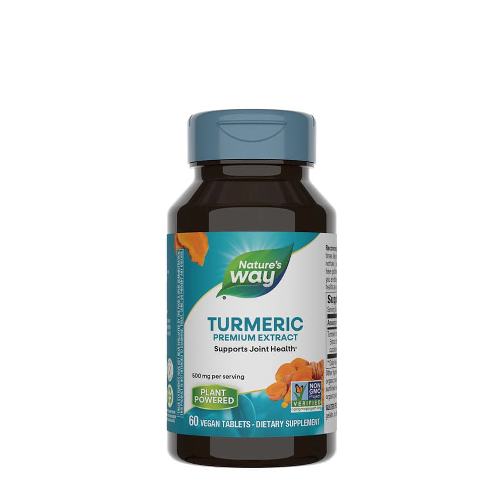 Nature's Way Turmeric Premium Extract 60 veganistische tabletten – Nature's Way verpakking
