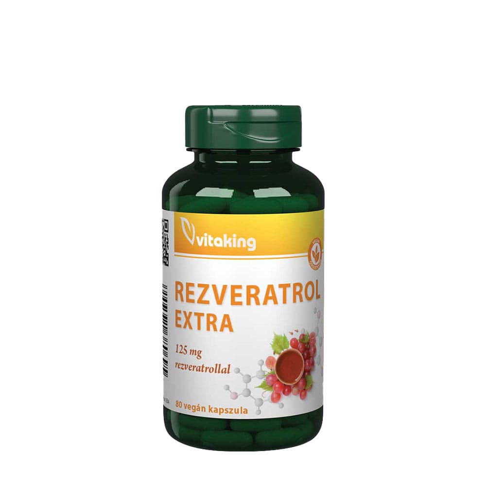 Vitaking Resveratrol Extra 125mg - 80 plantaardige capsules – Vitaking verpakking