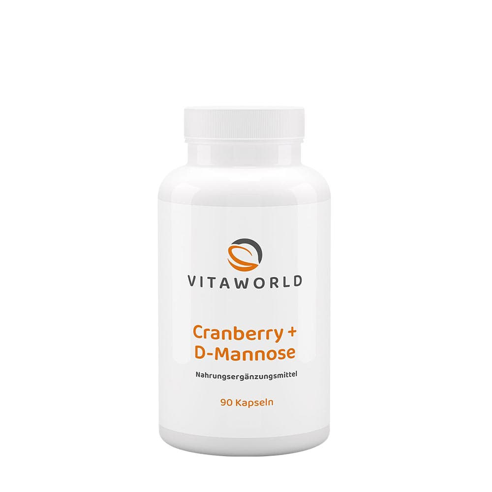 Vitaworld Cranberry + D-Mannose - 90 Kapseln – Vitaworld Verpackung