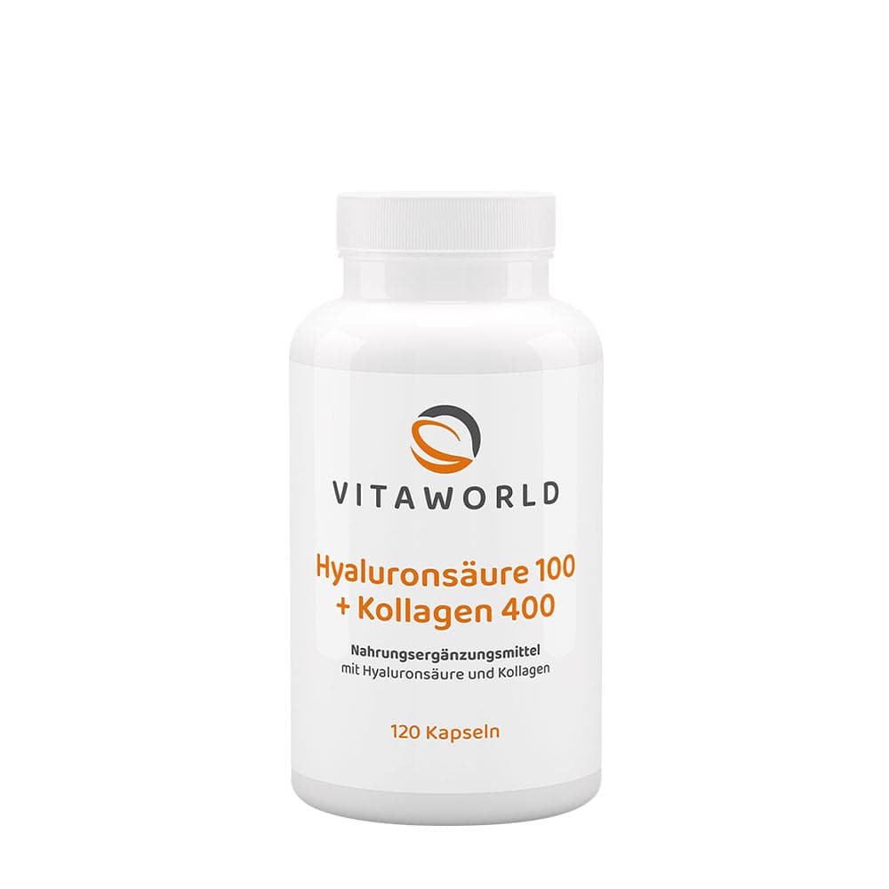 Vitaworld - Hyaluronic Acid 100 + Collagen 400 - 120 kapsułek