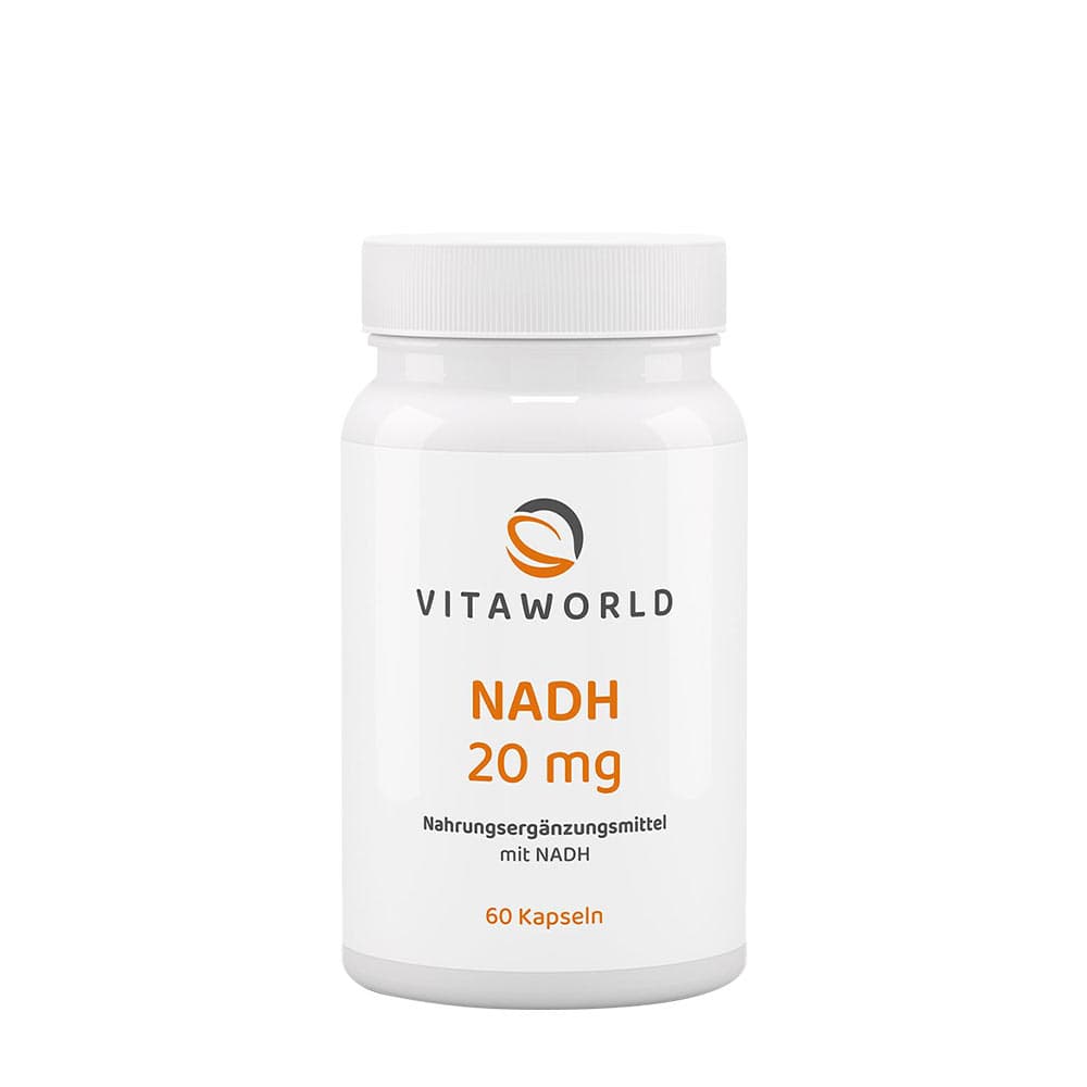 Vitaworld NADH - 20 mg - 60 cápsulas vegetales – Vitaworld empaque