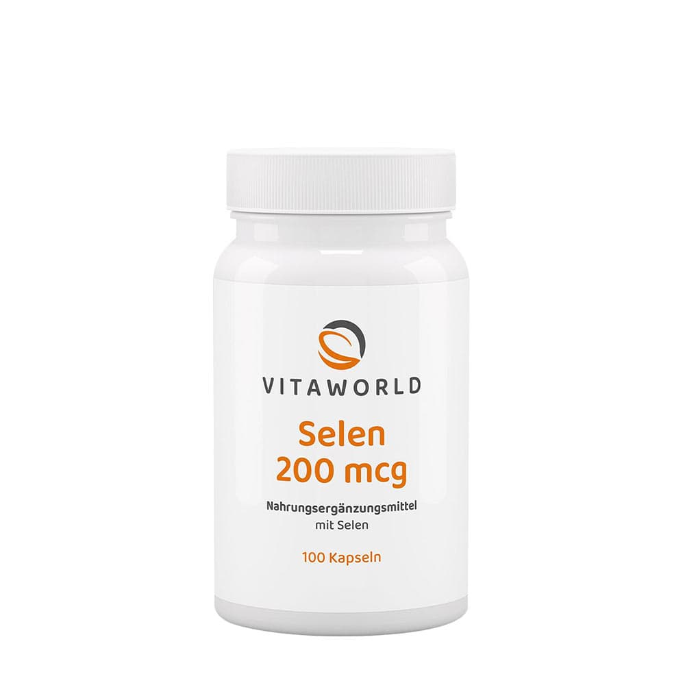 Vitaworld Selenium 200 mcg - 100 vegetabiliska kapslar – Vitaworld förpackning