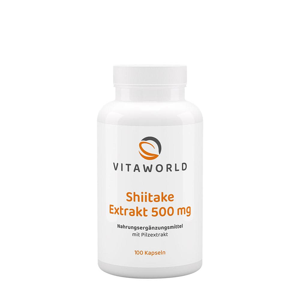 Vitaworld Ekstrakt z shiitake - 500 mg - 100 kapsułek – Vitaworld opakowanie