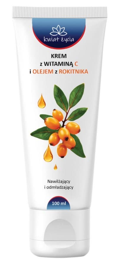 KWIAT ŻYCIA Krem z witaminą C i olejem z rokitnika 100ml – KWIAT ŻYCIA förpackning