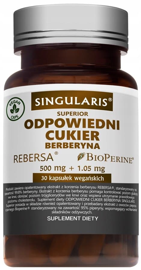 Singularis Odpowiedni Cukier Berberyna 30 kapslar – Singularis förpackning