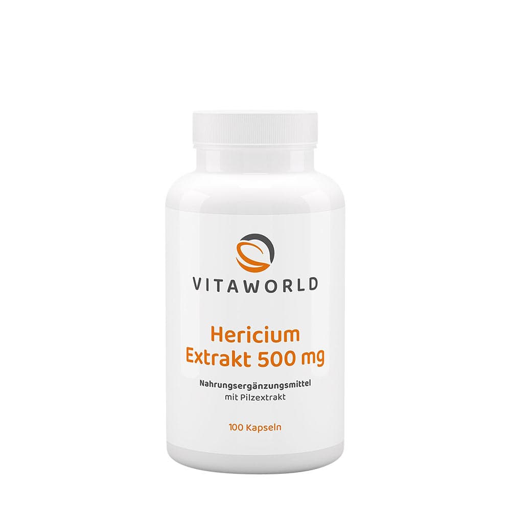 Vitaworld Hericium Extract 500mg – 100 kapslar – Vitaworld förpackning