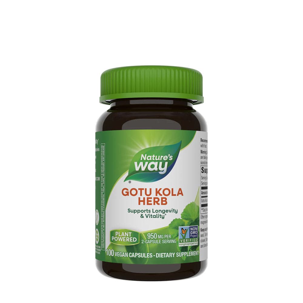 Nature's Way Gotu Kola Herb 500 mg, 100 capsules – Nature's Way verpakking