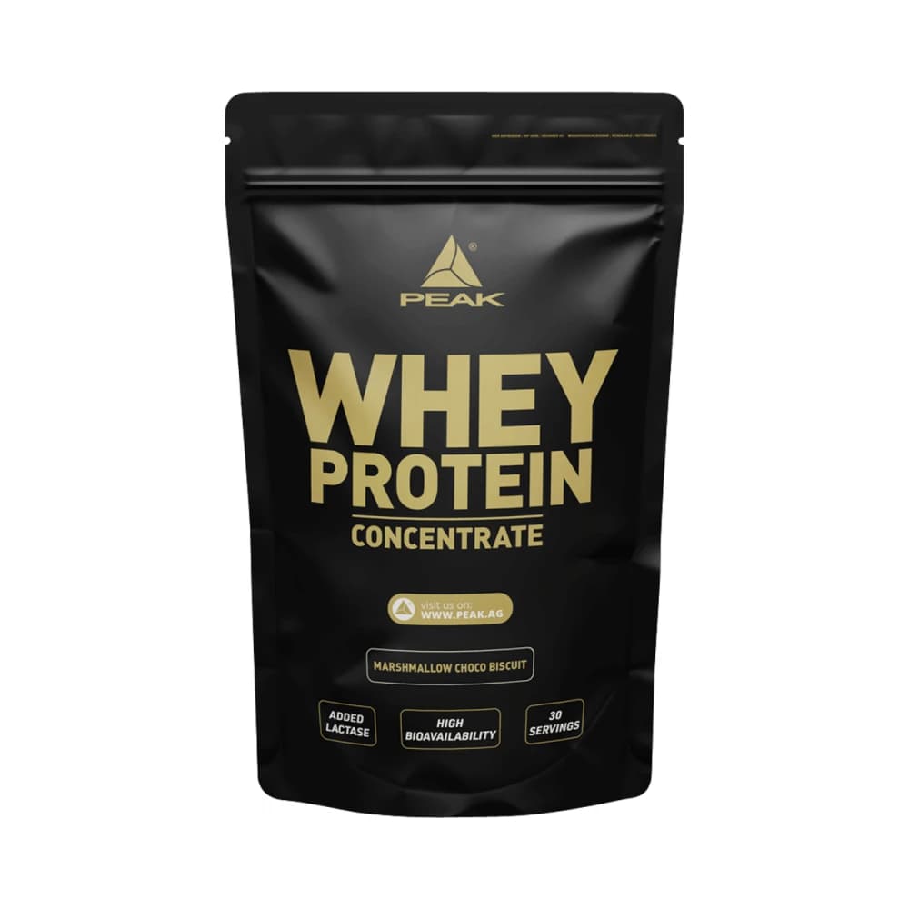 Peak Performance Whey Protein Concentrate Marshmallow Choco Biscuit – Peak Performance förpackning