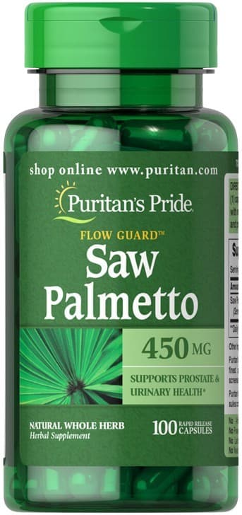 Puritan's Pride - Saw Palmetto - 100 kapslar – Puritan's Pride förpackning