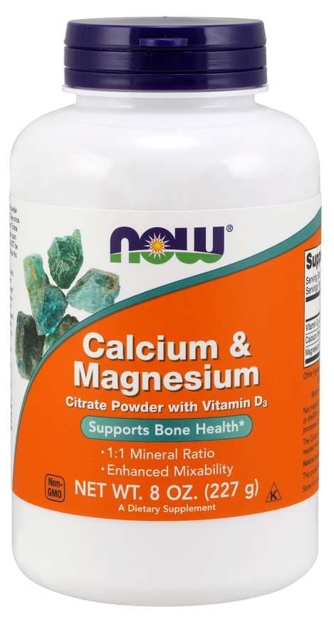 NOW Foods - Calcium & Magnesium Citrate Pulver med Vitamin D3 - 227g – NOW Foods förpackning