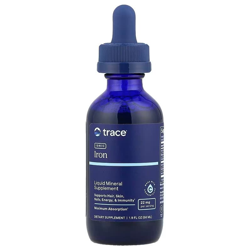 Trace Minerals - Iron - 56ml flytande järntillskott – Trace Minerals förpackning