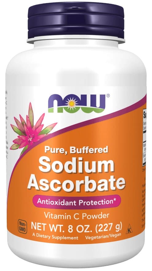 NOW Foods - Buffered Sodium Ascorbate 227g pulver – NOW Foods förpackning