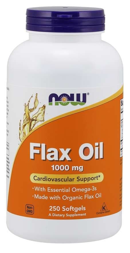 NOW Foods - Flax Oil - 250 Sgels – NOW Foods förpackning