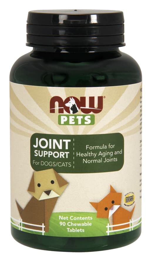 NOW Foods Pets Joint Support 300mg Glukosamin 90 tuggtabletter – NOW Foods förpackning