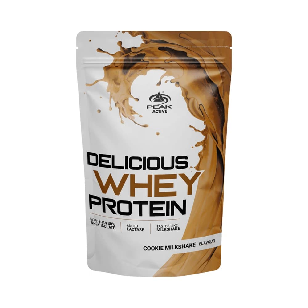 Peak Active Delicious Whey Protein Cookie Milkshake – Peak Active förpackning