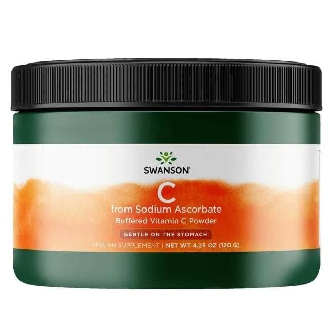Swanson – Buffrad natriumaskorbat (vitamin C) Pulver 120g – Swanson förpackning